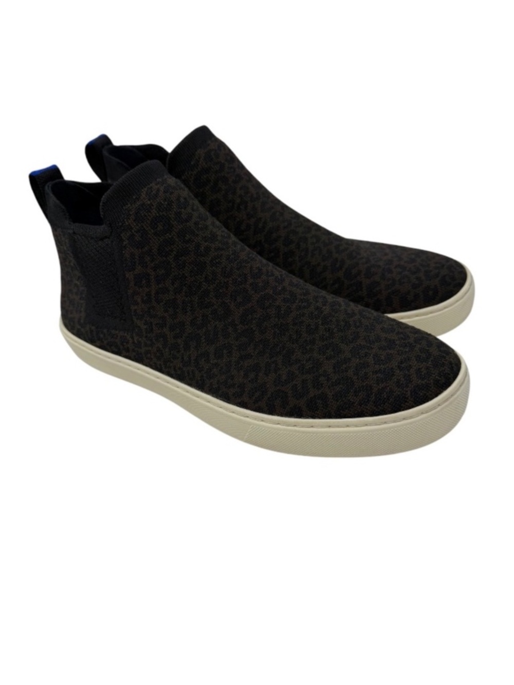 Rothy's The Chelsea Espresso Spot Leopard Knit Ankle Boots Women's Size 11